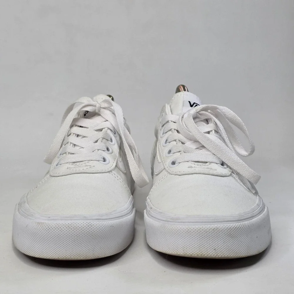 Vans Ward Sneakers Womens Size 7 White Canvas Casual Skate Low Top Classic Shoes